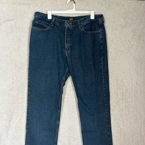 LEE MEN’S BLUE JEANS RELAXED FIT 40x32 Dark Wash. Casual